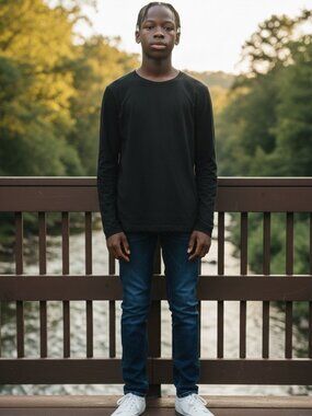 Old Navy Softest Tee Black Long Sleeve Shirt Kids size 8 (A1)